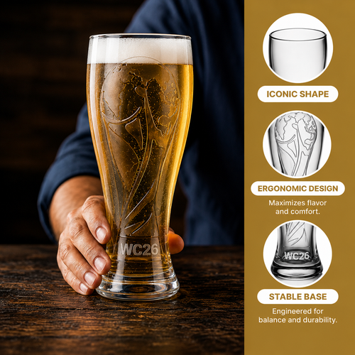 WC26 Match Day Gift Set – 2 Shatterproof Pilsner Cups & Trophy Opener